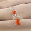 Carnelian Gemstone 925 Stamped Silver Handmade Jewelry Pendant 1.60" Anniversary Gift PP-13-23