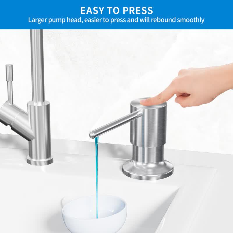 OLOEY Stainless Steel Sink Press Soap Dispenser