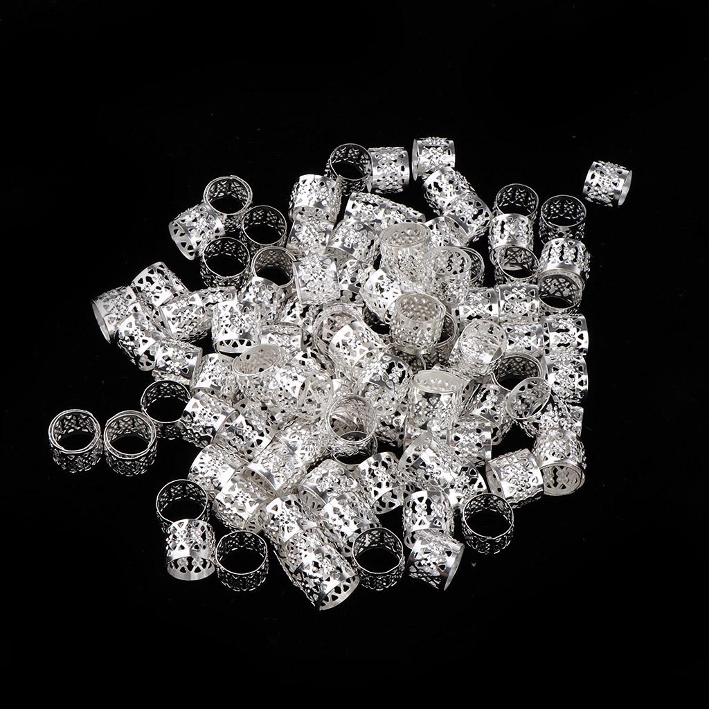 100Pcs Heart Metal Cuff Hair Extension Decorations Dreadlocks Beads Silver KTB 10x8 mm серебряный
