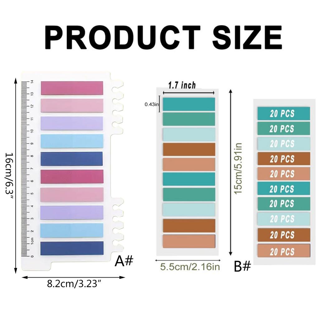 1600 pièces/paquet Marqueurs de Page Notes Adhésives Onglets Onglets de Livre Onglets Adhésifs Stick It Tabs