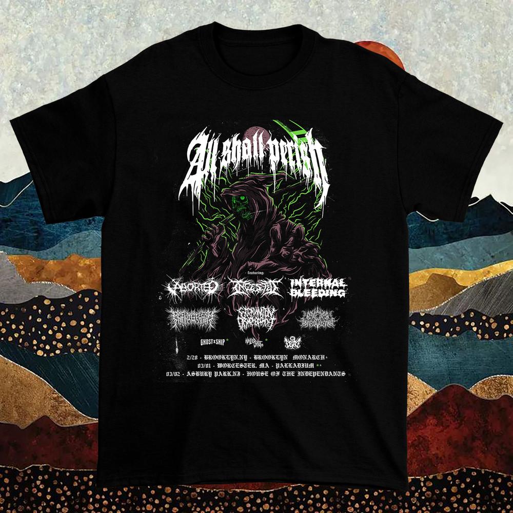 All Shall Perish Band On Tour 2025 T Shirt Full Size S-5XL Unisex T-Shirt S