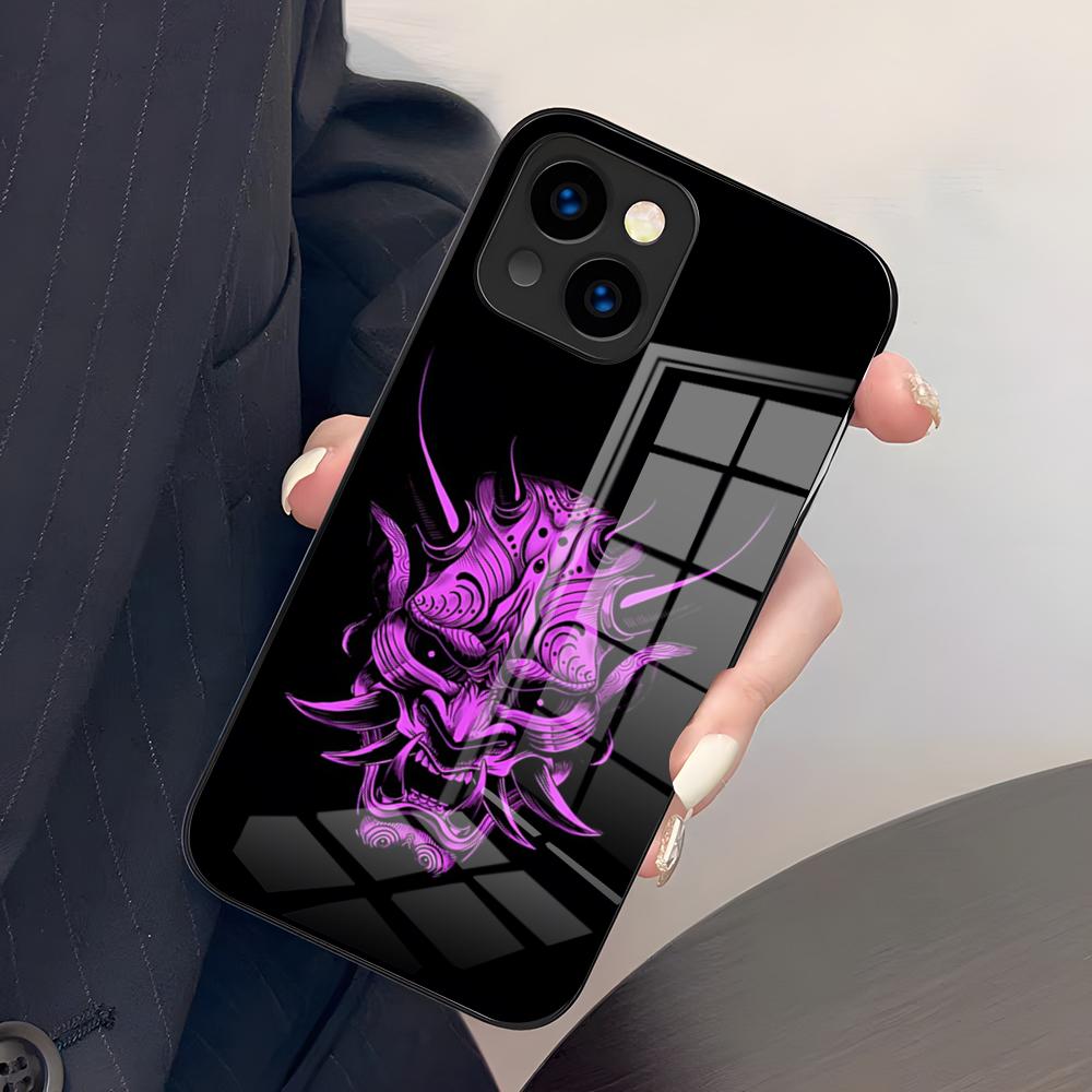 Samurai Mask Phone Case For IPhone 17 Pro Max 15 Pro 16 14 Plus 12 13 Mini 11 Pro Shockproof Glass Cover