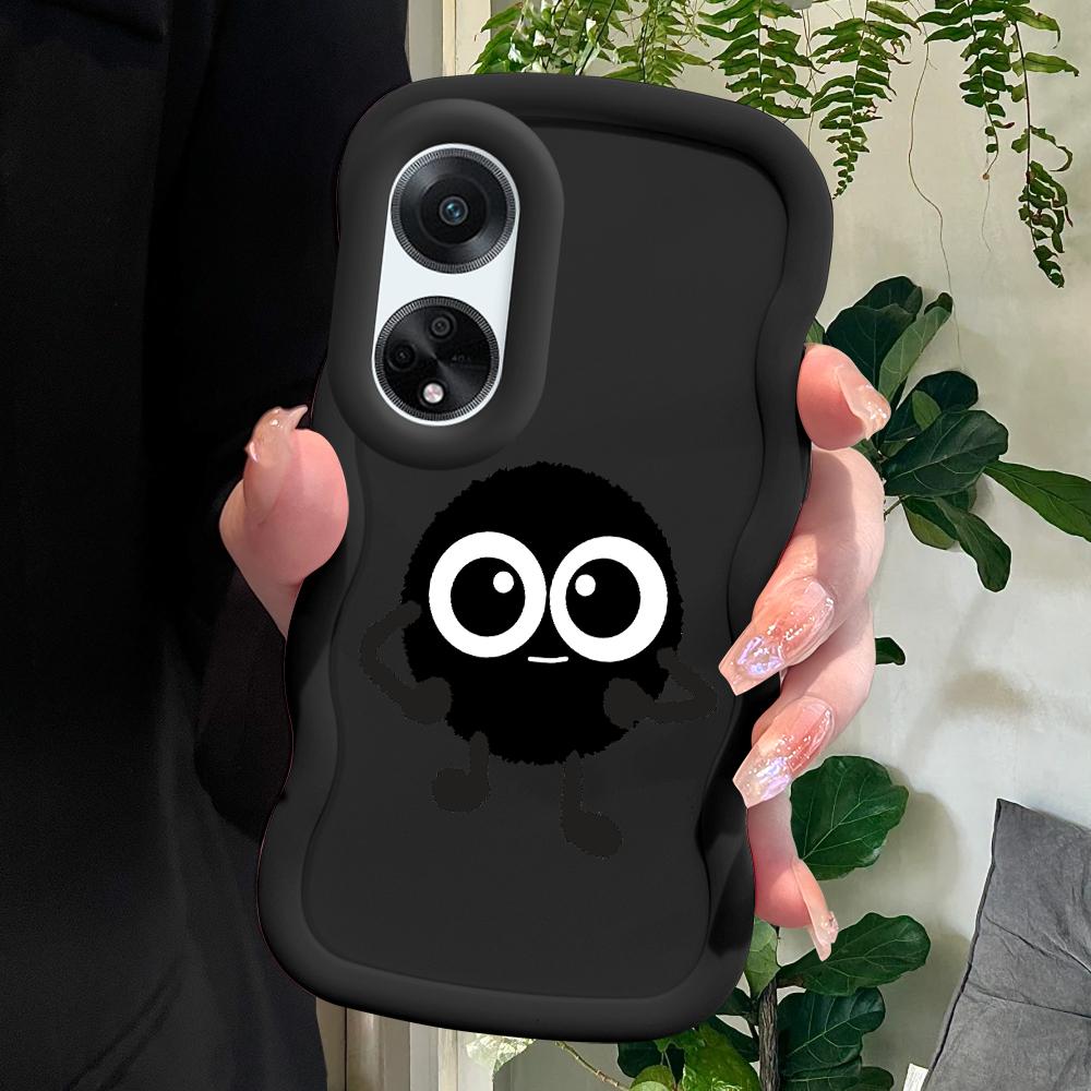 

Окрашенный узор Big Wave Edge Мягкий силиконовый материал Macaron чехол для телефона противоударный защитный резиновый чехол для OPPO Reno Realme Realme 7I чёрный