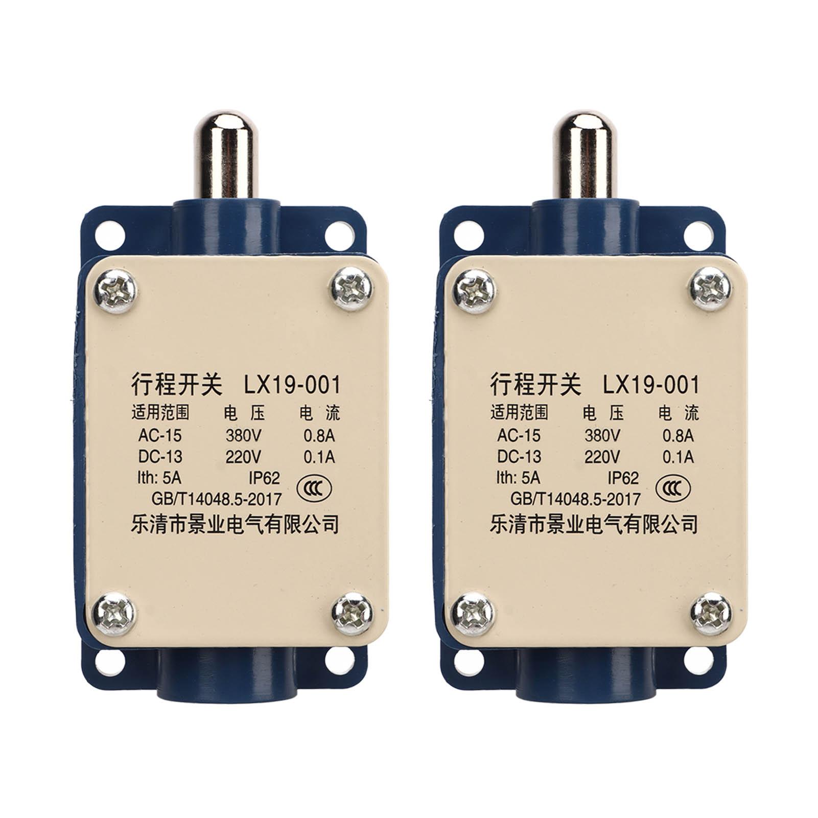

2Pcs Travel Switch LX19 001 AC380V DC 220V 5A Limit Switch Automatic Reset Overtravel Limit Switch