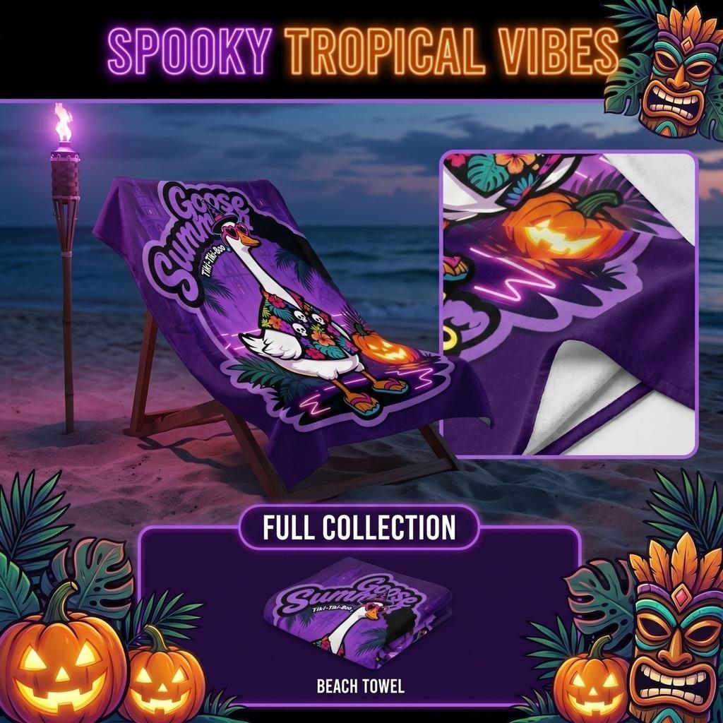 Sommer Halloween-Thema Bedrucktes Strandtuch für Poolparty und Außenbereich