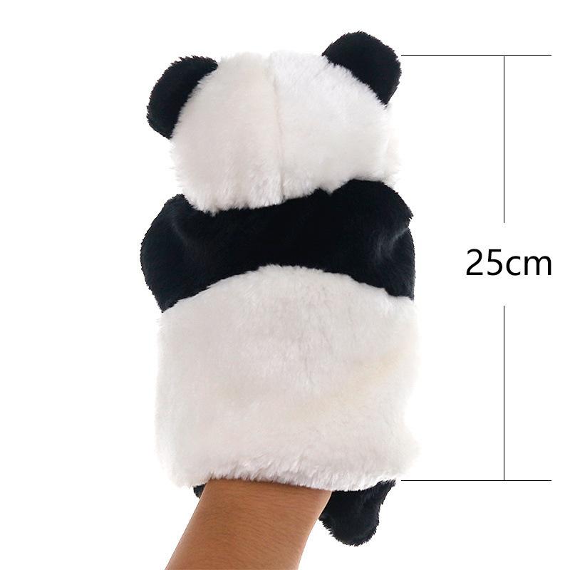 25cm Panda Plush Hand Puppet Animal Stuffed Doll Soft Glove Cartoon Role Play Bedtime Story Telling Kid Children Learning Muppet