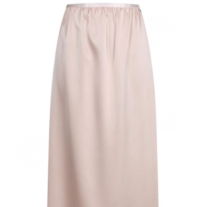 [SHop  ] Women S waiStband H Line Back Slit Satin Long Skirt Fwb wSk 21218 Ivory