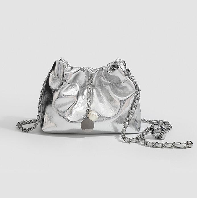 2025 Lux Pleated Cloud Chain Shoulder/Crossbody Bag - Elegant Women's Fashion Accessory