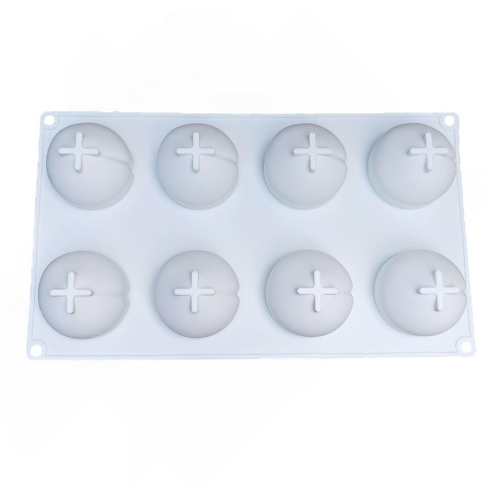 8-Cavity 3D Longevity Peach Silicone Mold - Jelly Mousse Cake French Dessert Aromatherapy Candle Baking Tool