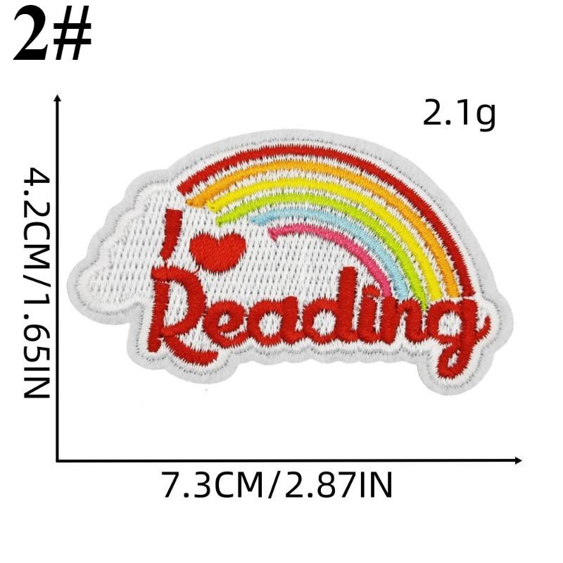1set Embroidery Patches Colorful Cute Cartoon Iron-On Decals Assorted Decorative Embroidery Sewing Patches Clothing Hats Jeans DIY Accessories (Logo)