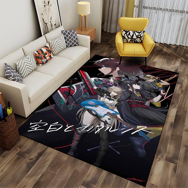 Anime Band Theme Rock Carpet suitable as a non-slip mat for the living room or bedroom sofa