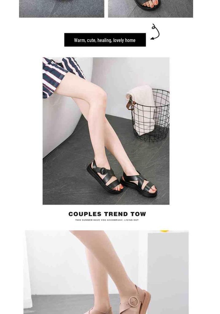 2026 Summer Women's Korean Style Roman Harajuku Flat Sandals