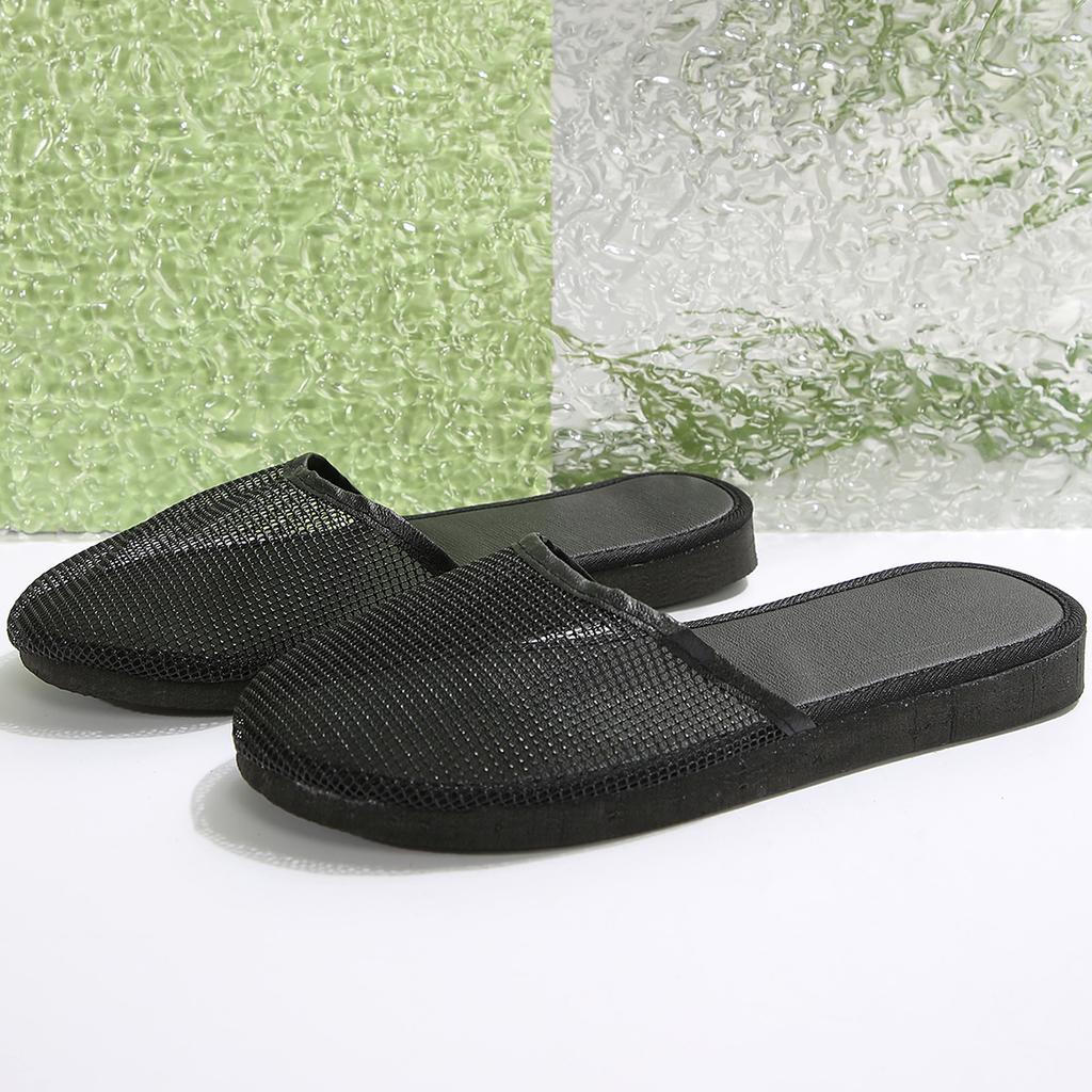 2025 Women's Baotou Slippers Women's Summer Flat Bottom Fashion Outwear Simple Slippers Hollow Breathable Mesh Women's Slippers