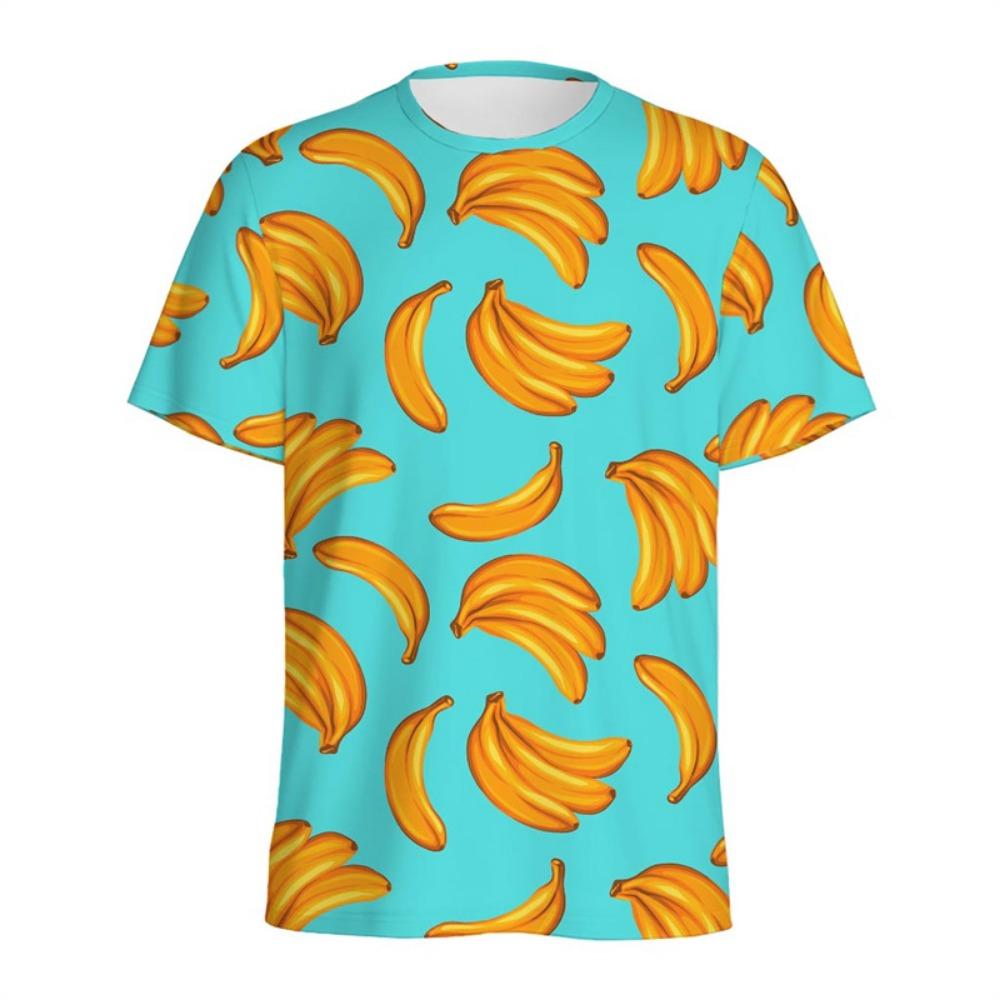 

Футболка Aloha Banana с 3D-принтом для мужчин, модные повседневные топы с коротким рукавом, летние футболки с графикой фруктов, детские мультяшные футболки Y2k M