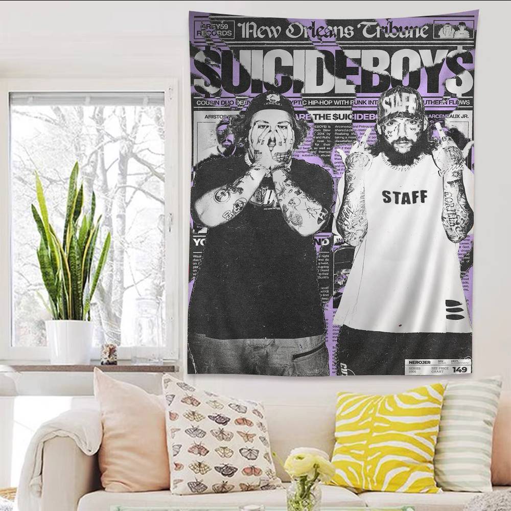 SSuicideboys G59 Cartoon Tapestry Art Science Fiction Room Home Decor Wall Hanging Home Decor