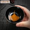 Chinese Tianmu Glazed Ceramic Teacup Creative Bamboo Hat Tea Cup Peacock Opening Screen Tea Bowl Kiln Chnge Pu'er Chazhan Teaset