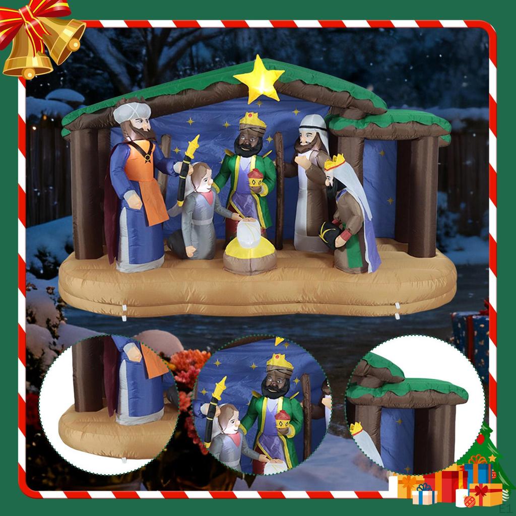 Christmas Inflatable Nativity Scene Birth of Jesus for Porch Backyard Indoor