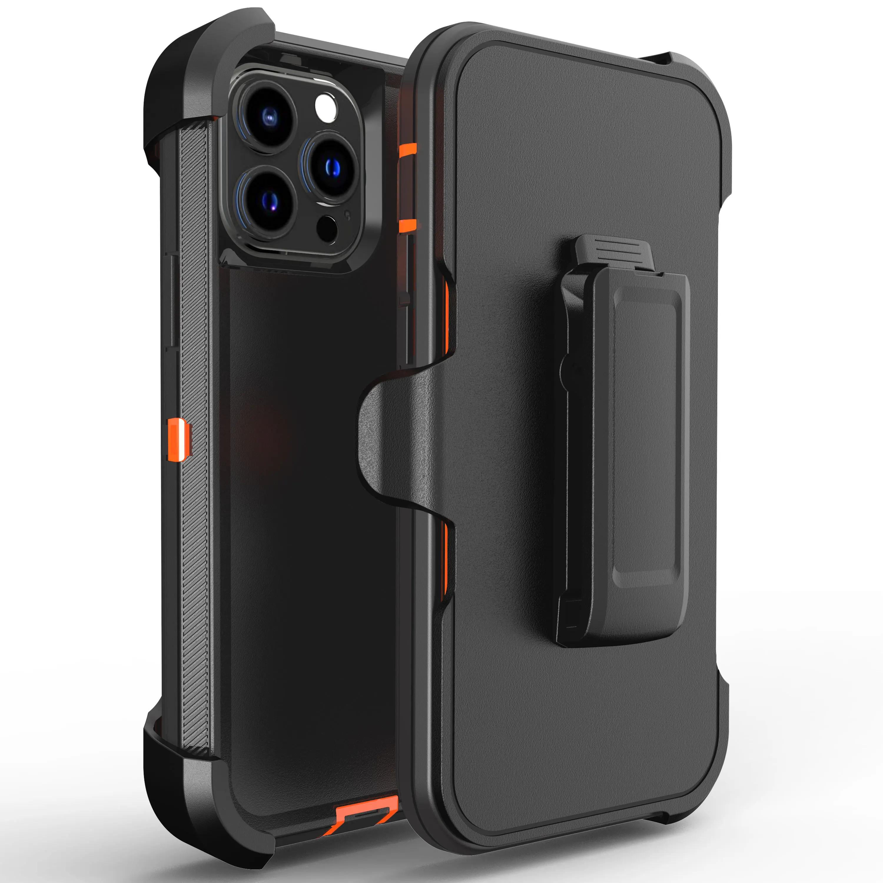 

Чохол-підставка 3 IN 1 Heavy Duty Armor Stand Case для IPhone 16 Pro MAX 14 13 12 11 15 XS MAX XR X XS SE 6 7 8 Plus Belt Clip Otter Case Box Military Holder Cover For 7 8 PLUS небо синє кольору