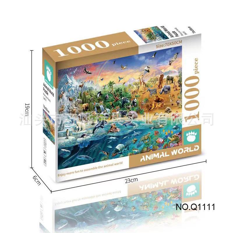 Qiwan 1000-Piece Animal & Landscape Jigsaw Puzzles for Adults & Kids