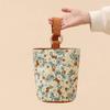 Korean Style Retro Flower Bucket Bag Lunch Bag Mummy Bag Portable Canvas Handbag  Girls