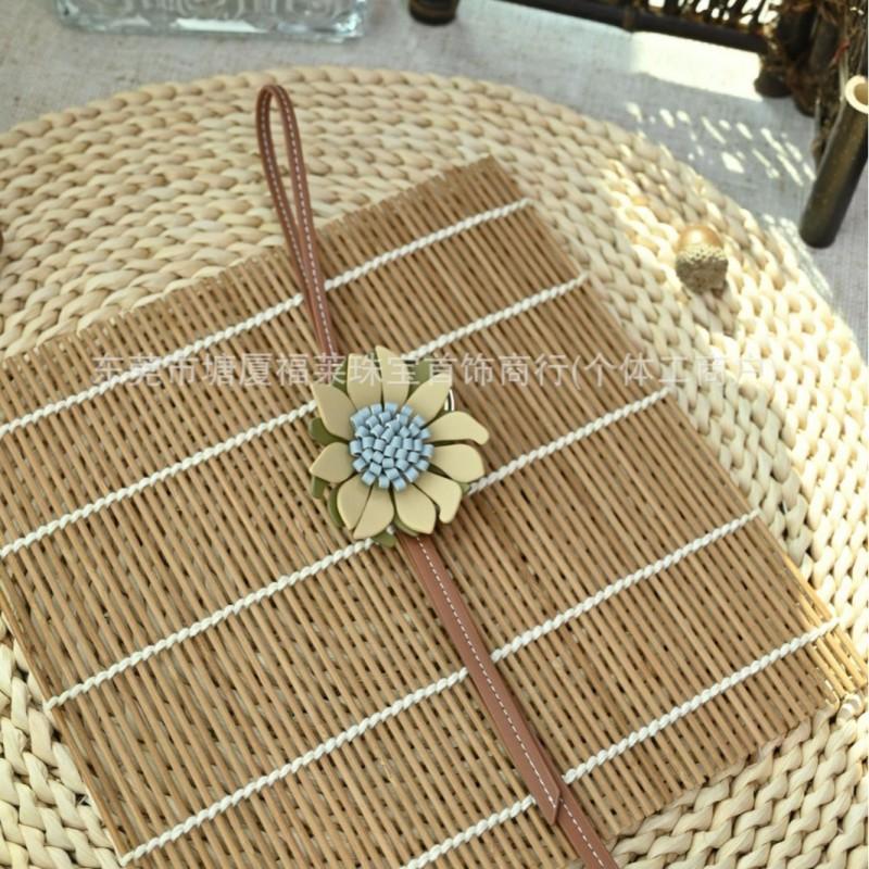 Sunflower Leather Bag Charm Floral Garden Ornament Handbag Decoration