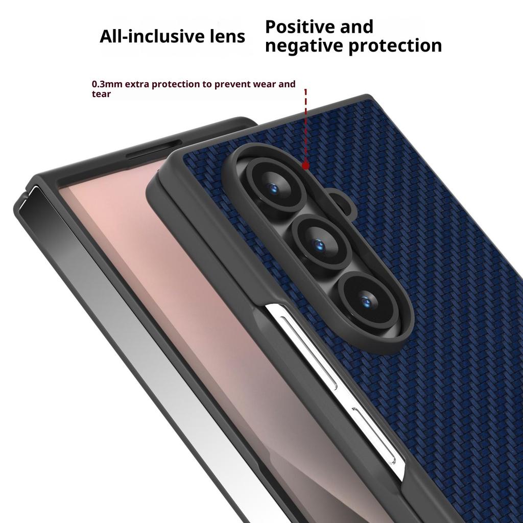 For Samsung Galaxy Z Fold7 5G Case Carbon Fiber Texture PU + PC Phone Cover