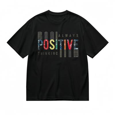 Herren T-Shirt mit minimalistischem Positive Mindset Design Unisex Schwarz 100% Baumwolle