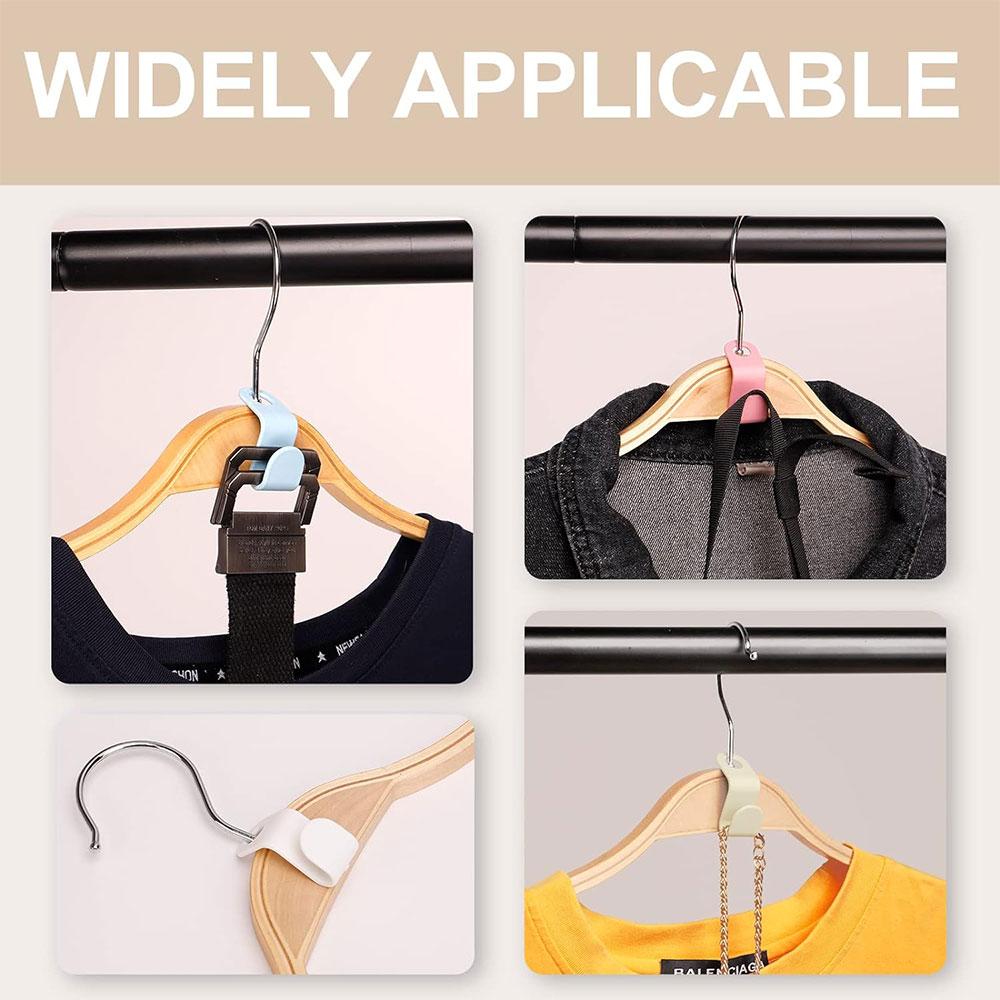 10Pcs Bundle 4 Colors Clothes Hanger Connector Hook Cascading Extender Clips Connection Hooks For Space Saving Outfit Hangers