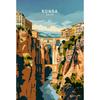 Retro Spain Cityscape Poster Nordic Style Canvas Print Coastal Architecture Art for Wall Decor