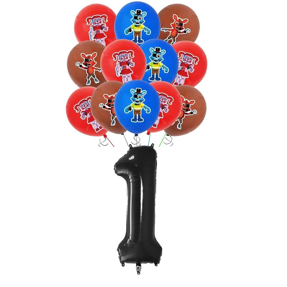 FNAF Five Nights Freddyed Geburtstagsfeier Dekorationen Luftballons Teller Banner Geschirr Set für Babyparty Gastgeschenke Kinder Geschenke