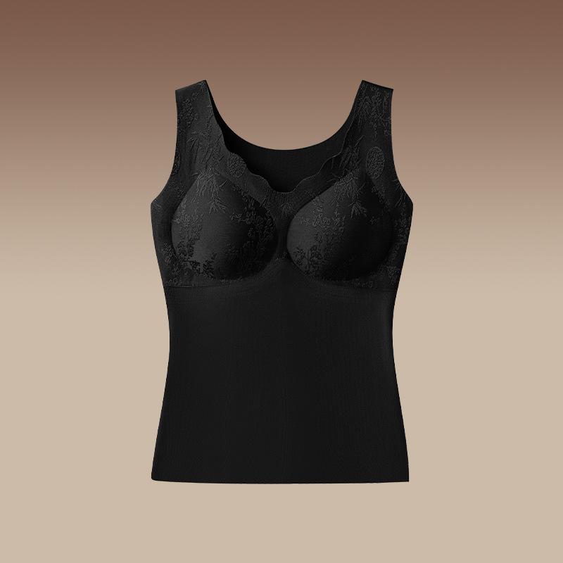 

Women s Warm Chinese Jacquard Cashmere Silk Vest with Chest Pads 2XL