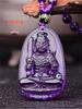 Purple Glaze Guardian Zodiac Charm Pendant: Thousand-Hand Guanyin Bodhisattva Gift