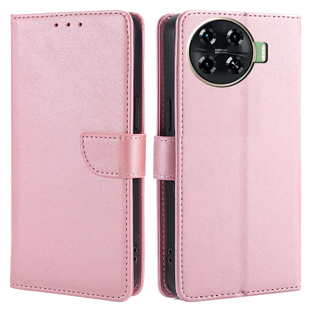 Leather Case for TECNO Spark 20 Pro+ Phone Shell Calf Texture Magnetic Wallet Cover