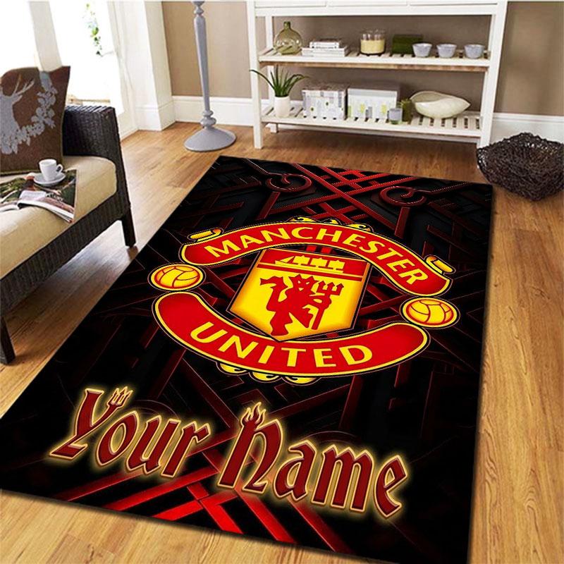 Manchester United F Custom Name Carpet Rug for Living Room Bedroom Home Sofa Decoration,Kids Play Non-slip Floor Mat