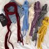 Dünner Langer Schmaler Schal Einfarbiger Wollschal Trendiger Gestrickter Schal Herbst Winter