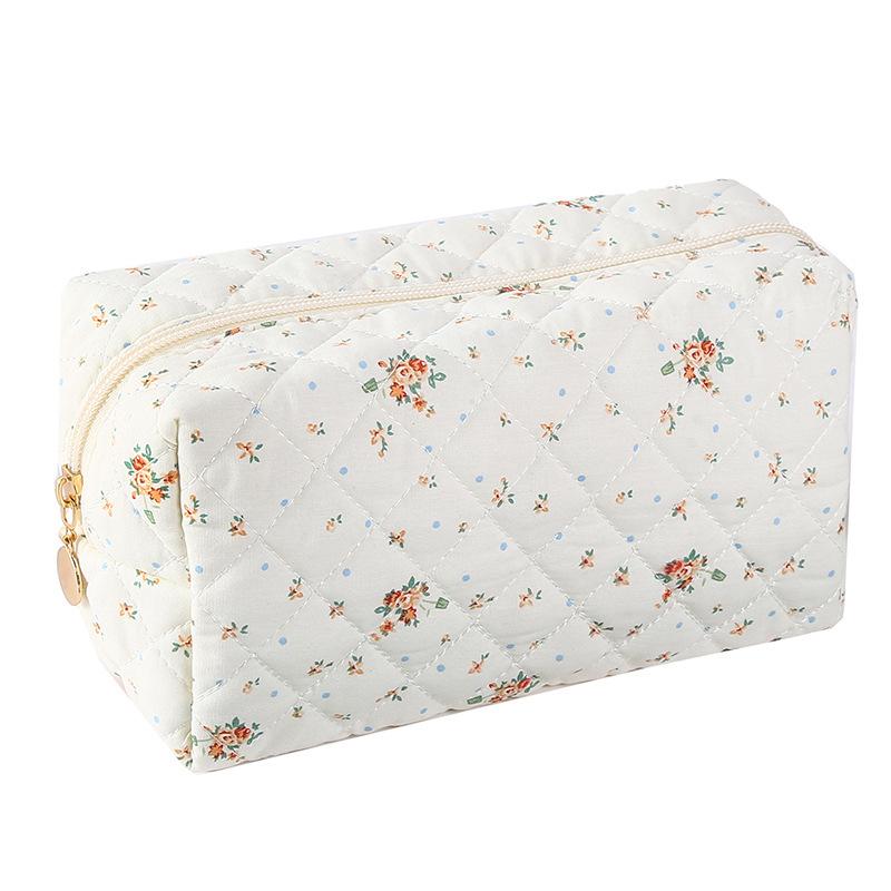 Módny štvorcový dámsky clutch taštička na make-up prenosná roztomilá dámska kozmetická toaletná taštička kabelka so zipsom s potlačou mašle