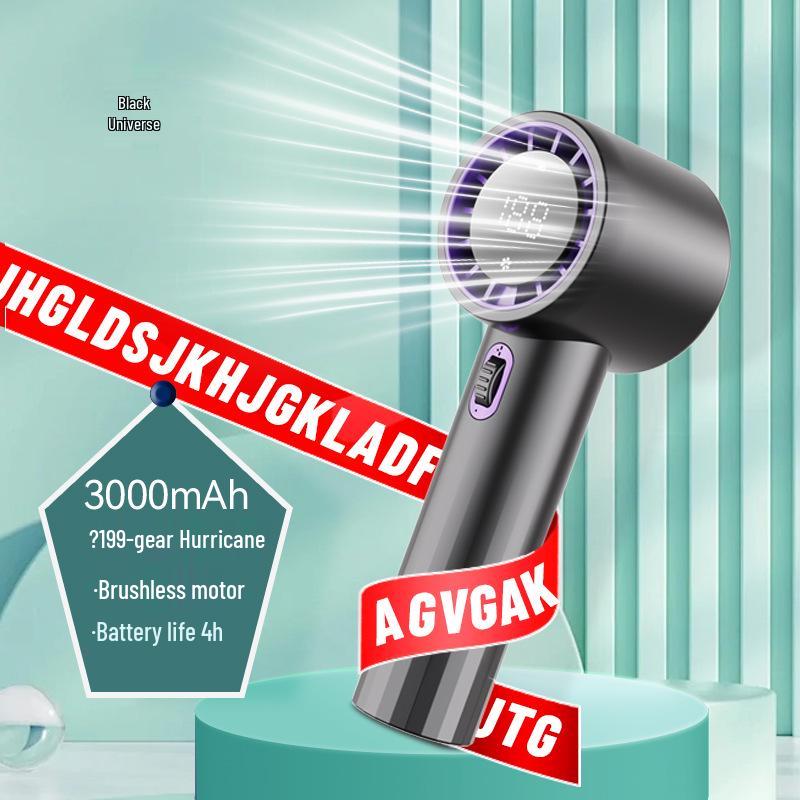Compact USB Handheld Fan with Digital Display & Long Battery Life