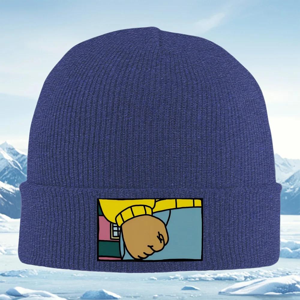 Fist And Yellow Sweater Design Unisex Women Unisex Knitted Hat Beanie Pullover Cap Winter Thermal Warm Christmas Outdoor Cycling Hi