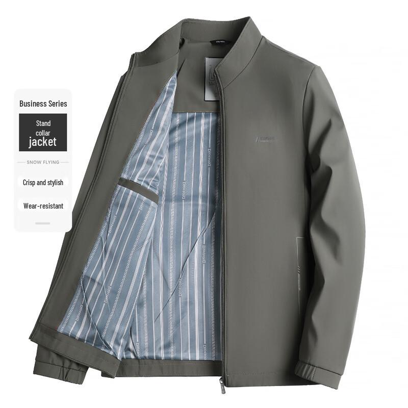 SNOWFLYING Men s Casual Stand-Collar Jacket 3XL