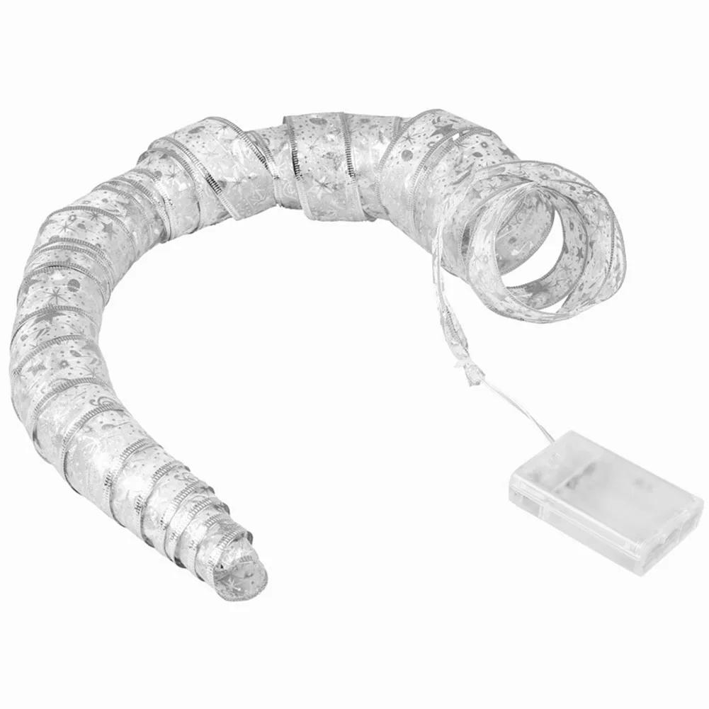 LED Christmas Ribbon Lights Battery Operated Ribbon String Lights Warm Light Christmas Tree Decorations DIY for New Year Decor