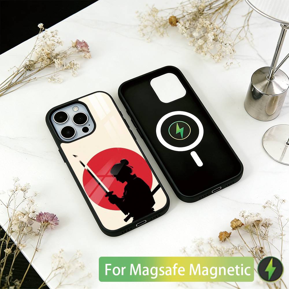 

Japanese Bushido Samurai Phone Case For iPhone17,16,15,14,13,12,11 Plus,Pro Magnetic with Magsafe Wireless Charging iPhone15