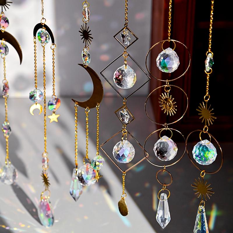 44mm Heart Love Wind Chime Window Outdoor Garden  Crystal Hanging Pendant Suncatcher Diamond Prisms Pendants Home Decoration