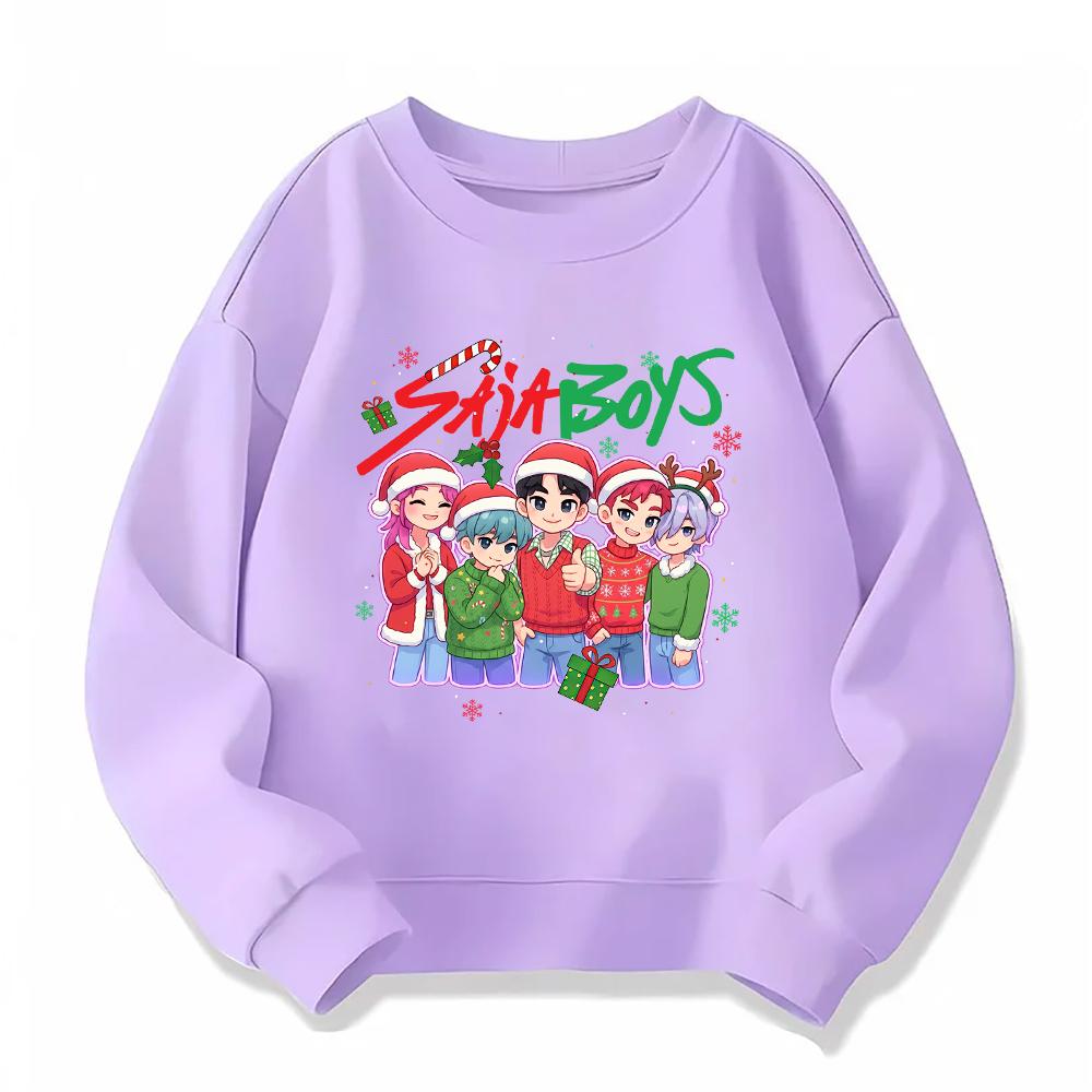 HUNTRX Devil Hunter Weihnachten Kinder Rundhals-Sweatshirt mit Rumi, Mira, Zoey Design für festlichen Spaß