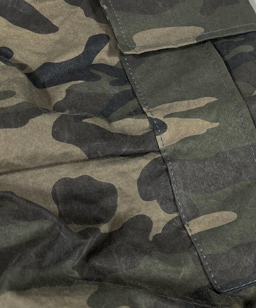SK8ER ROCK Camouflage Baumwolle Cargo Weite Hosen ((khaki))