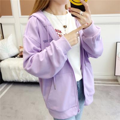 Dünnes Sweatshirt mit Kapuze für Damen im Hong Kong-Stil, lockere Studentin, vielseitiger Frühlings- und Herbstmantel im koreanischen Stil, langärmelige Strickjacke mit Reißverschluss, trendig