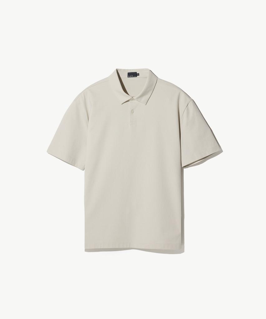 STCO Supima Cotton Collared Short Sleeve T-Shirt_Beige (Semi-Oversized Fit)_Stswb87Nsd
