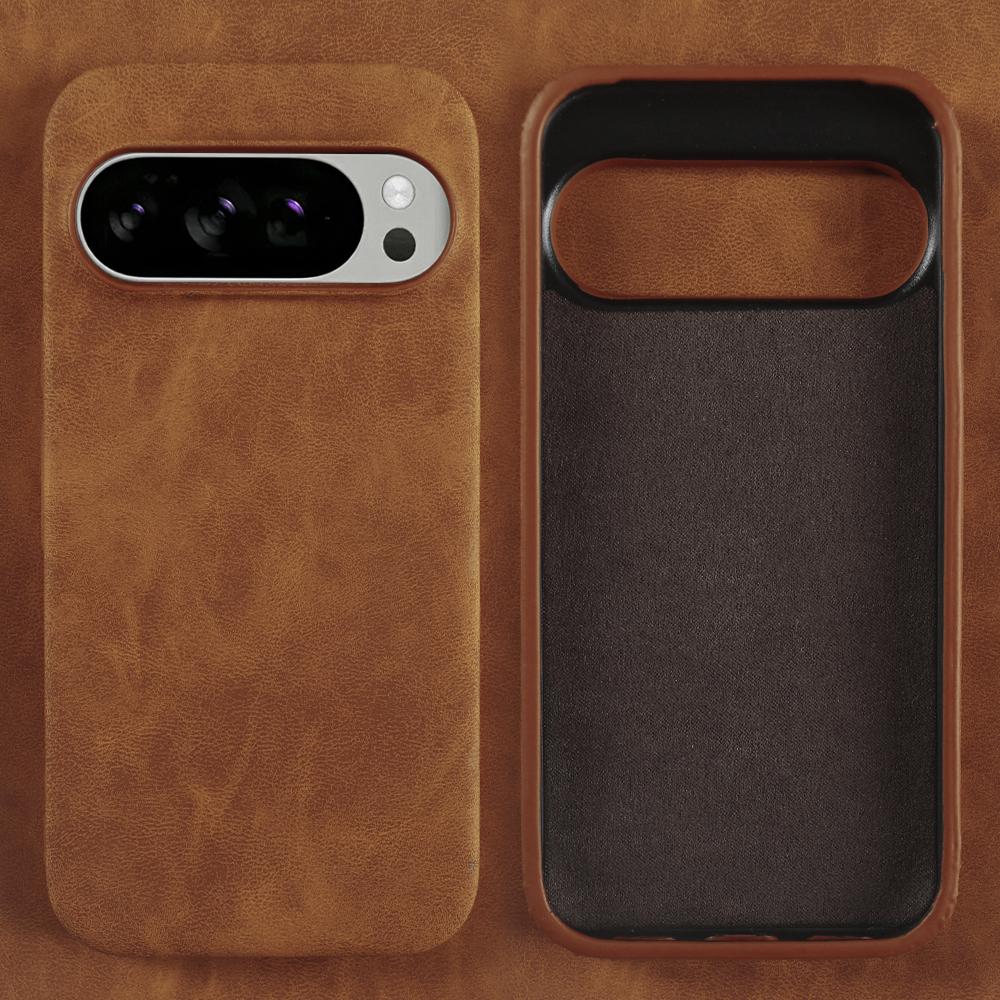 Fashion Solid Color Leather Case For Google Pixel 10 9 Pro XL 8 8A 7 7A 6 6A Pro Luxury Shockproof Armor Hard Back Cover Funda