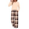 Set Pigiama Casual da Donna con Tasche Manica Lunga Stampato Girocollo Vestibilità Larga Abbigliamento per la Casa
