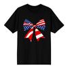 Adults Casual Daily Round Neck Independence Day Printed Short Sleeved T-shirt Letter Top