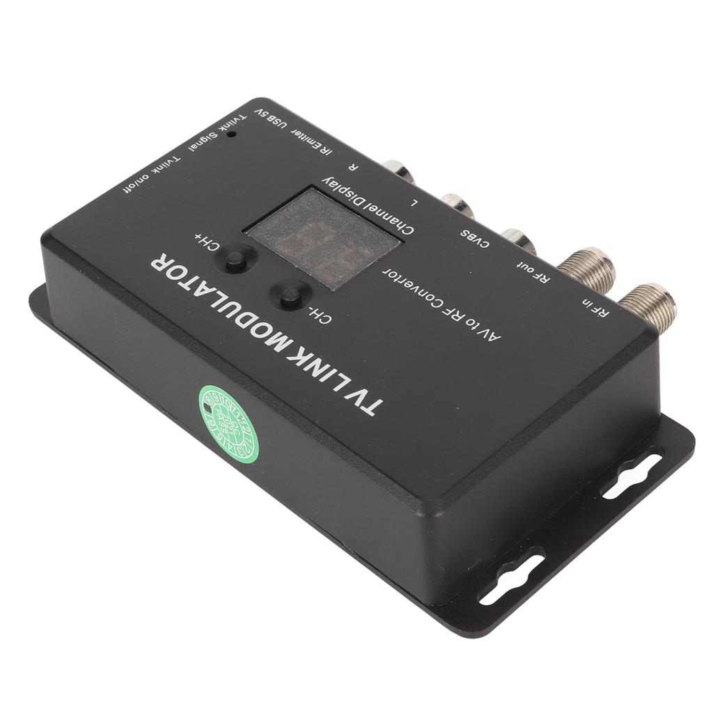 UHF Modulator TV Link Modulator 471.25‑885.25MHz Support PAL NTSC AV to RF Converter IR Extender with IR Return